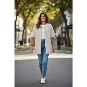 Womens Jen's Pirate Booty Faux Sherpa Coat Small CLEAN EUC